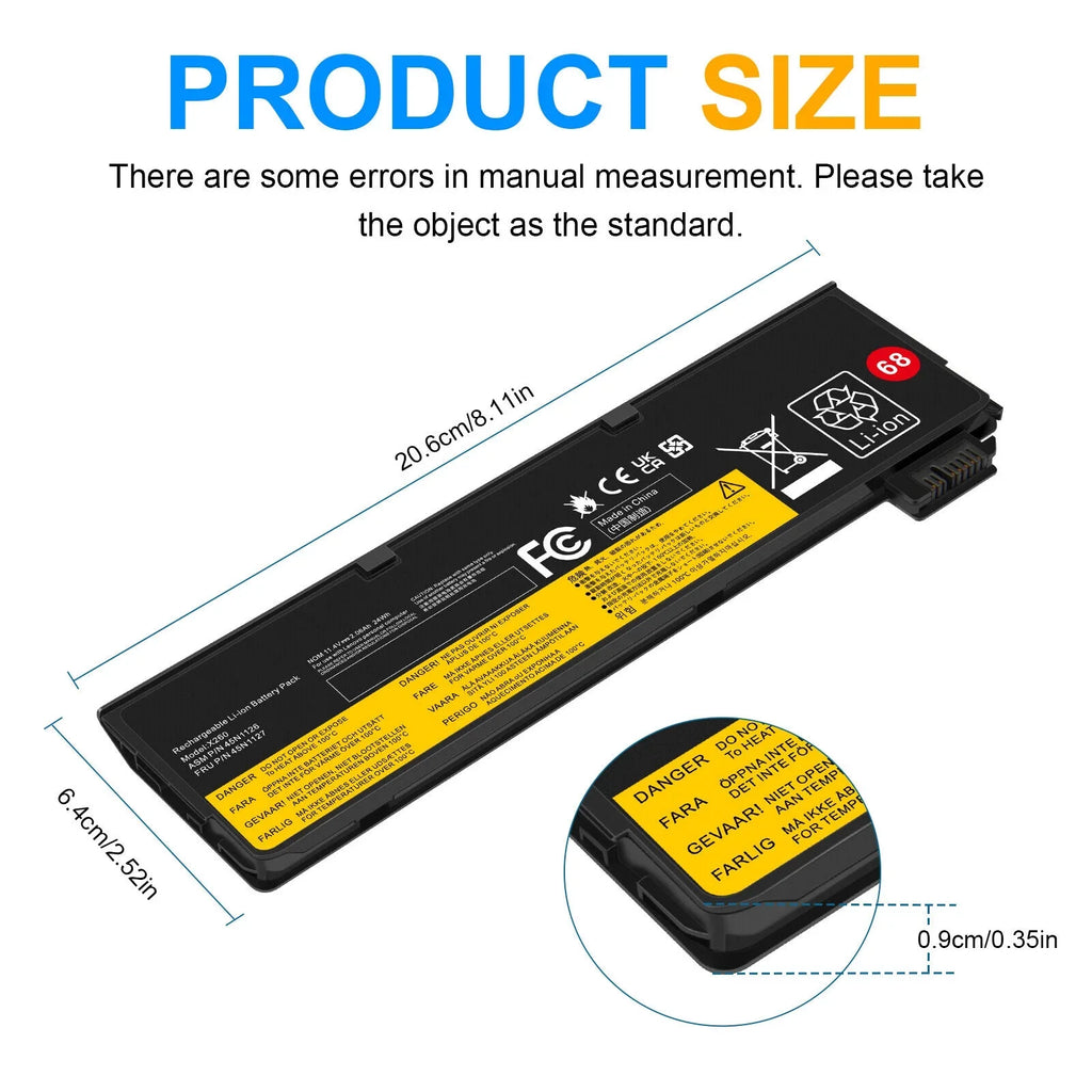 Battery For  ThinkPad L450 T470P L470 T560 T440 T460 45N1130 45N1125 24Wh