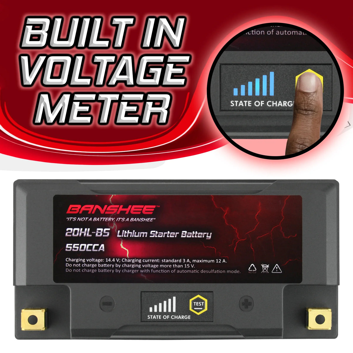 Banshee 20L-BS LiFePO4 Motorsports Battery appropriate with Yamaha GP1800R 2019 to 2019